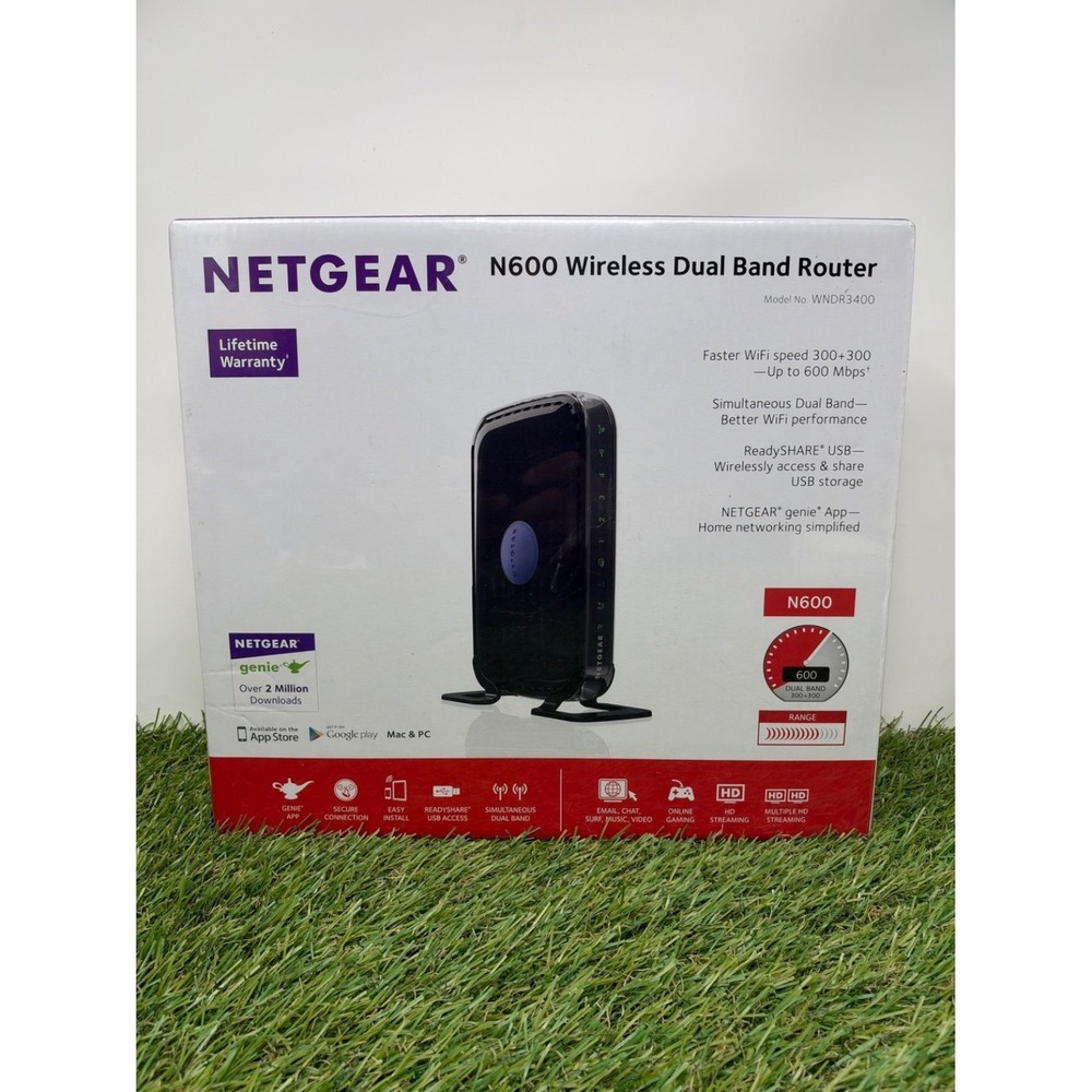 Netgear WNDR3400V3 Wireless Dual Band Router WPA/WPA2 Security Support Black NIB